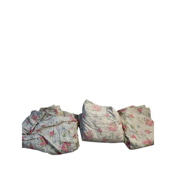 Pottery barn kids twin sheet set shabby chic white pink